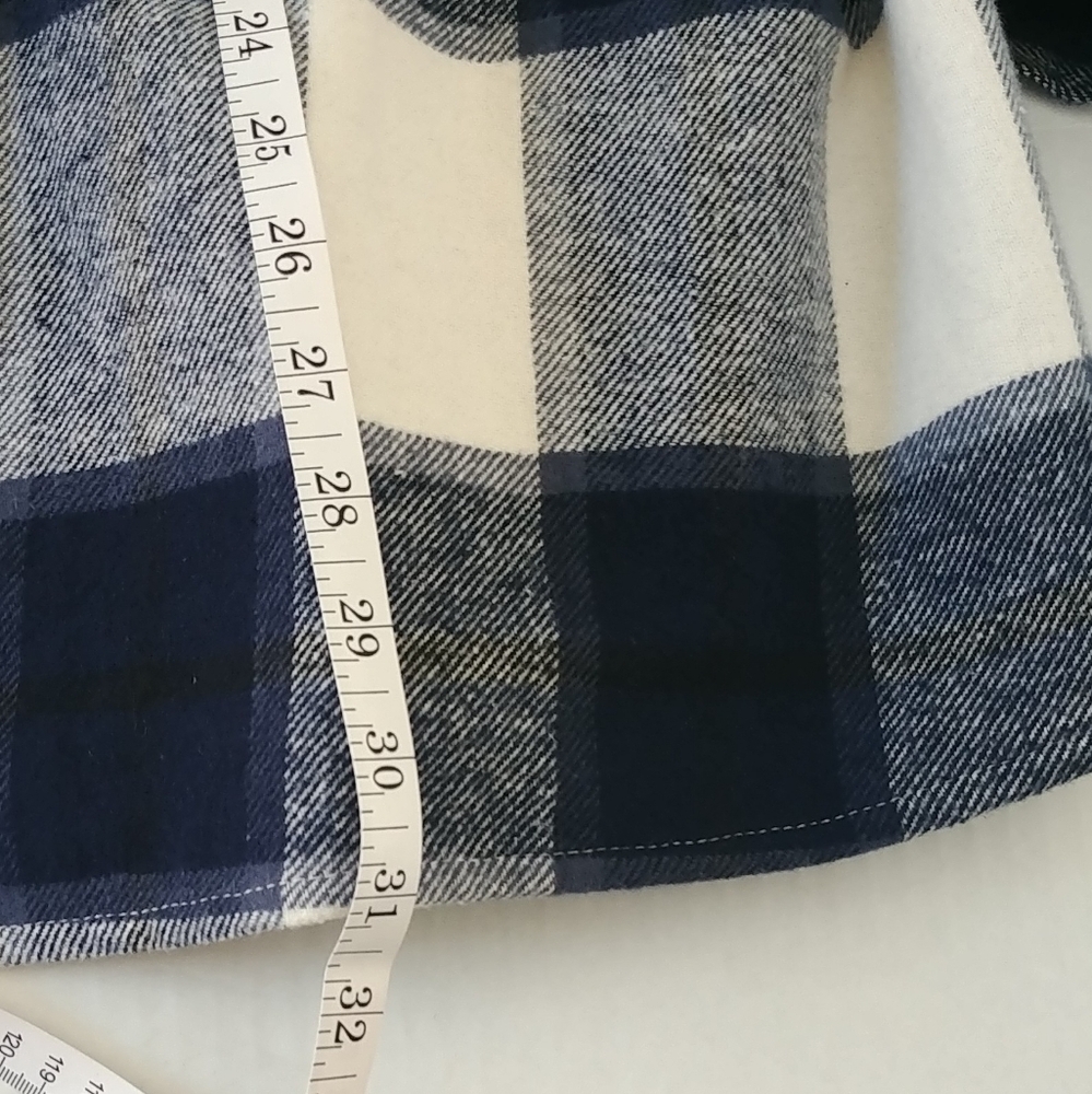 Zara Shacket Women's Size M Flannel Long Shirt Black Checker Plaid Button Down - Picture 6 of 12